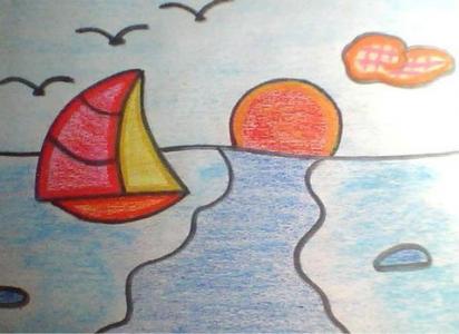 轮船出海,图片,儿童画教程-学笔画