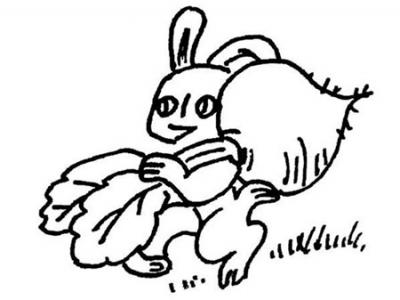 小兔子分萝卜简笔画