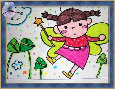 吃粽子儿童画-小女孩和粽子