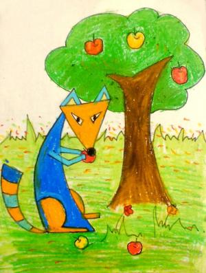 苹果树下的狐狸
