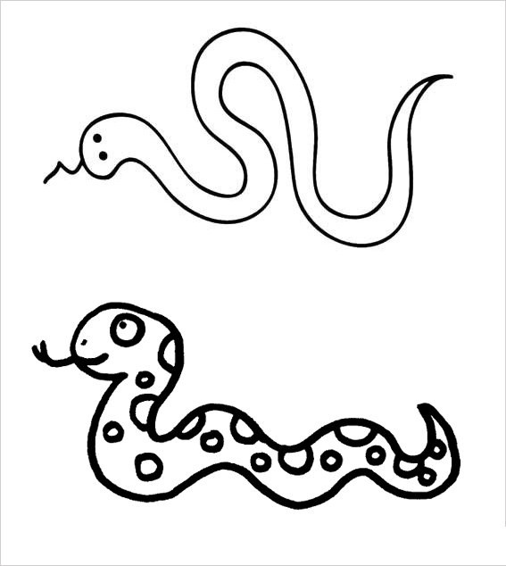 蛇简笔画冬眠图片