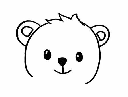 小熊头的简单画法图片