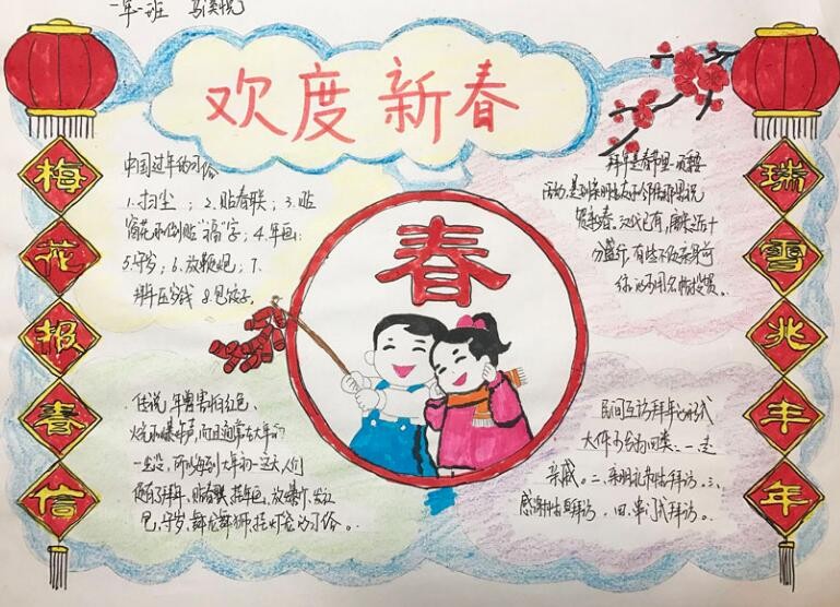 春节劳动小报文字图片