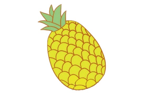 菠萝简笔画可爱卡通图片