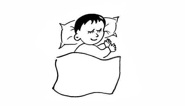 睡觉简笔画儿童简单图片