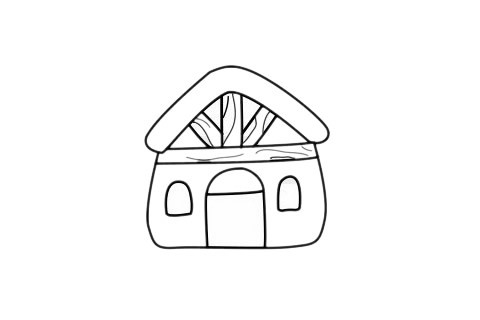 小木屋的画法简单图片