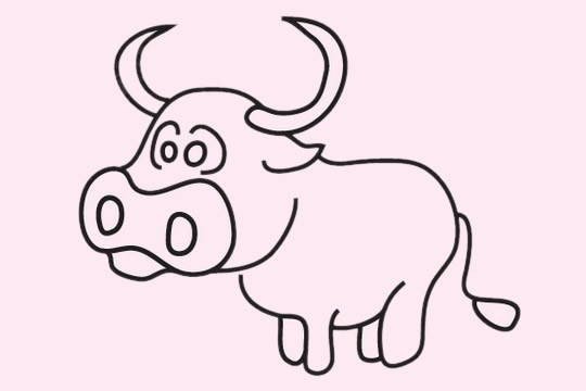 公牛简笔画小动物图片
