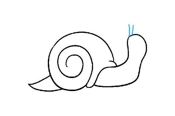 蜗牛简笔画绘画步骤图教程