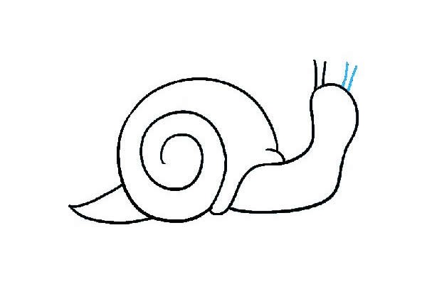 蜗牛简笔画绘画步骤图教程