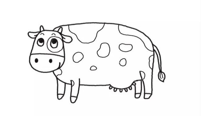奶牛画法简笔画图片