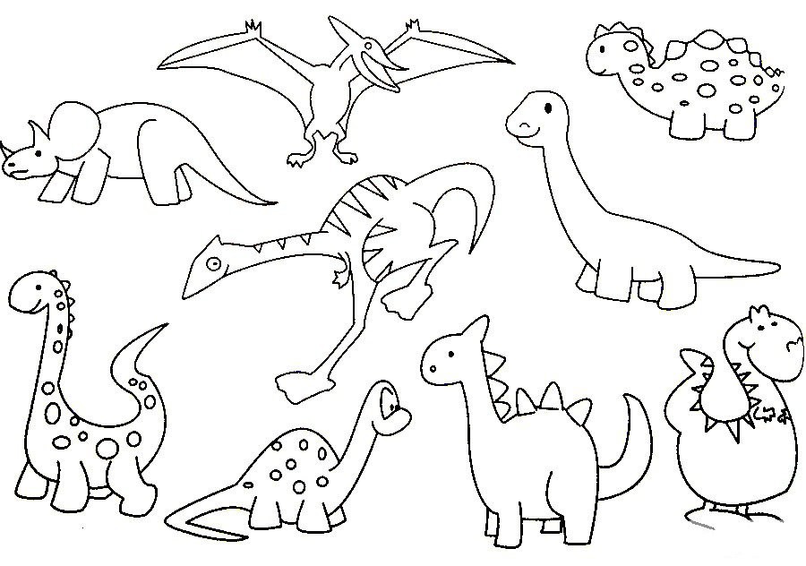 各种恐龙简笔画简单图片