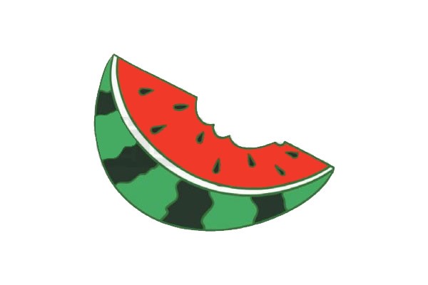 西瓜种子的简笔画图片