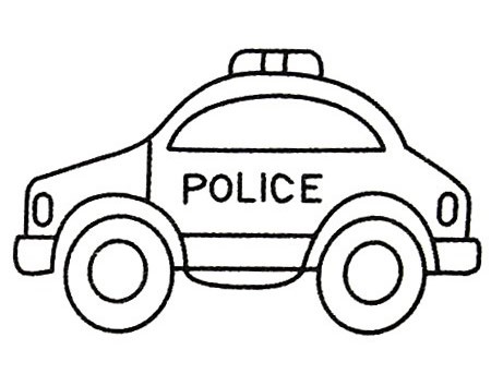 警车简笔画图片大全儿童幼儿画警车简笔画步骤图