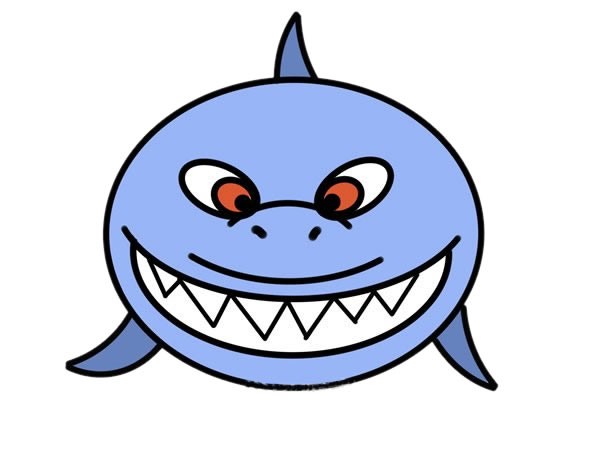 鲨鱼的嘴巴简笔画图片