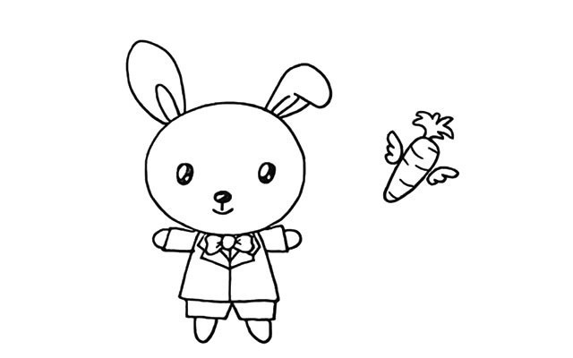 小兔子简笔画 胡萝卜图片