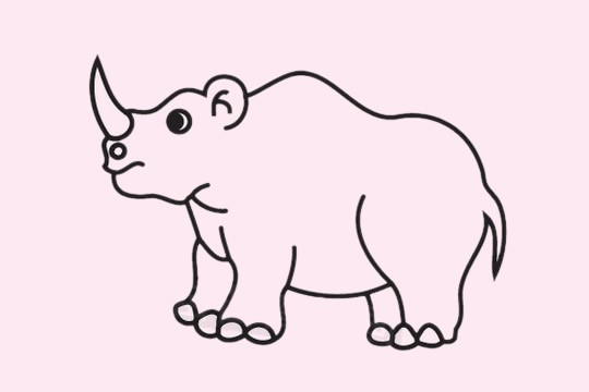 犀牛简笔画图片