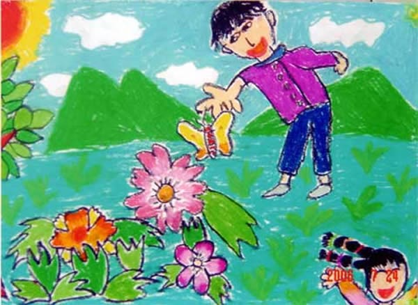 高质量儿童画找春天