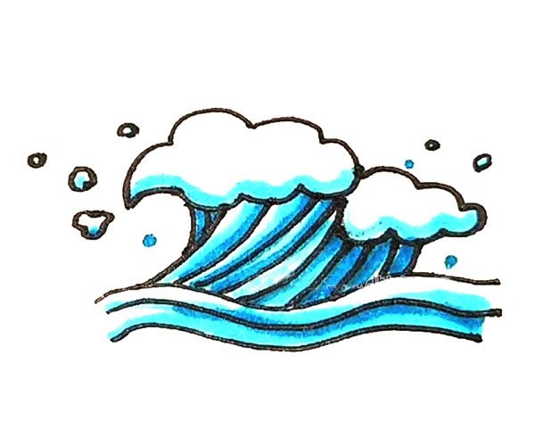 儿童学画海浪简笔画步骤教程海浪的简单画法