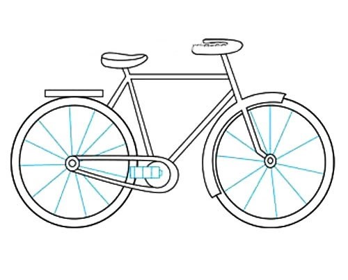 【自行车画法简笔画图片】自行车简笔画步骤图解简单教程,图片,简笔画