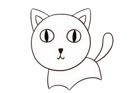 可爱的小猫简笔画画法步骤教程