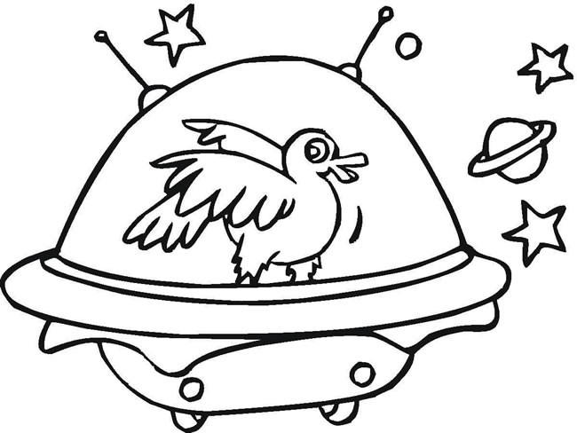 外星人飞碟简笔画图片大全 各种外星的飞碟和宇宙飞船儿童画