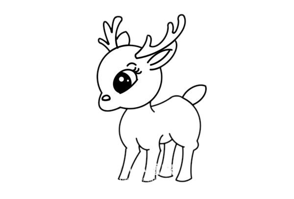 可爱小鹿简笔画法图片