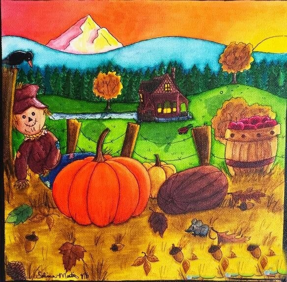 儿童画丰收的秋天图片 秋天的儿童画