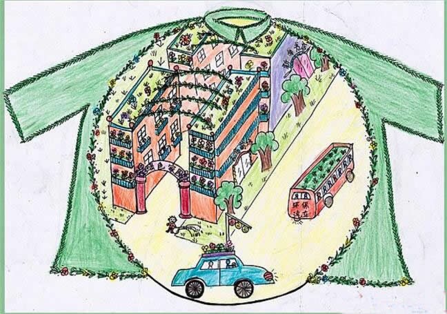 创意儿童画绿色家园主题画优秀作品