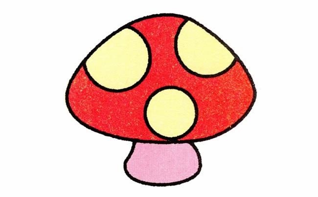蘑菇植物简笔画步骤图片大全