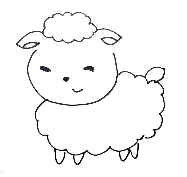 小羊头像简笔画 简单图片