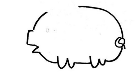 用字母画猪简笔画法步骤图