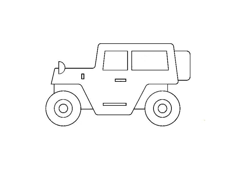 越野车简单画法图片