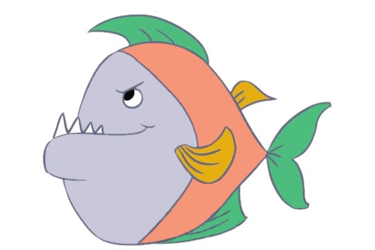 小海鱼简笔画彩色图片