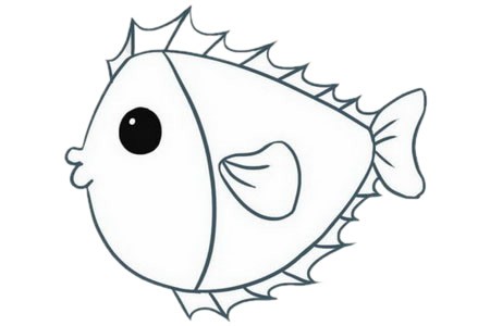 卡通海鱼简笔画图片