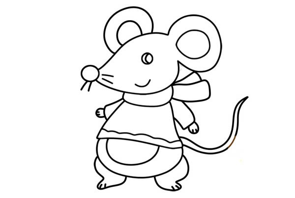 迎新年的老鼠简笔画画法步骤图解教程卡通老鼠简笔画