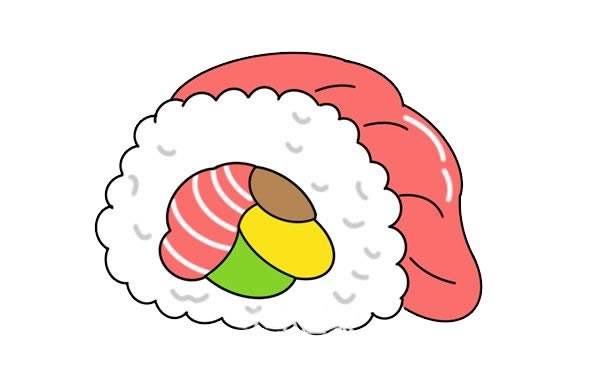 三文鱼寿司简笔画图片