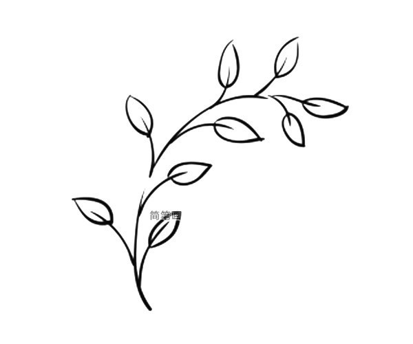 9款漂亮的叶子简笔画图片叶子的简单画法大全