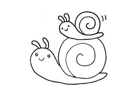 小蜗牛简笔画可爱