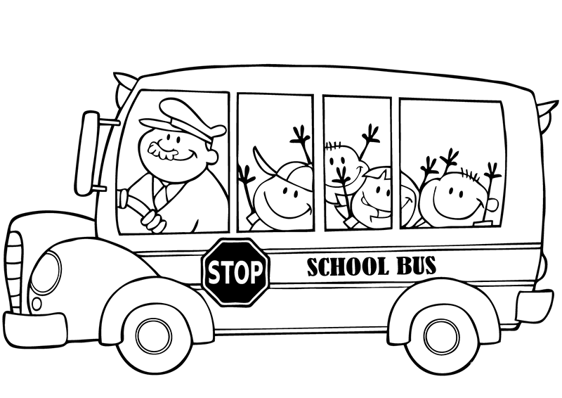 幼儿园校车安全简笔画图片