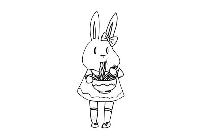 吃面的小兔子简笔画怎么画简单又好看