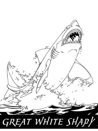 凶猛的大白鲨怎么画,图片,简笔画