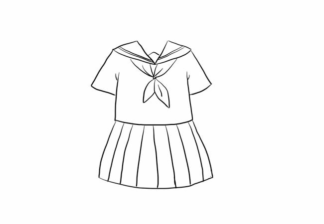 女生校服设计图铅笔画图片