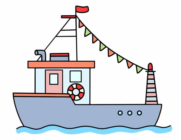 渔船的画法简笔画图片