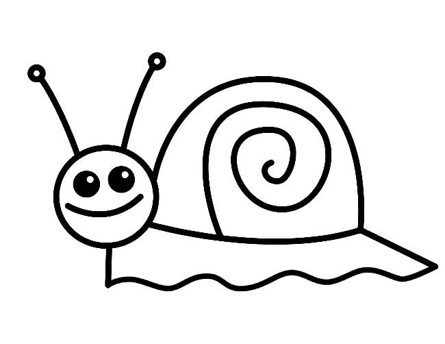 蜗牛简笔画 散步图片