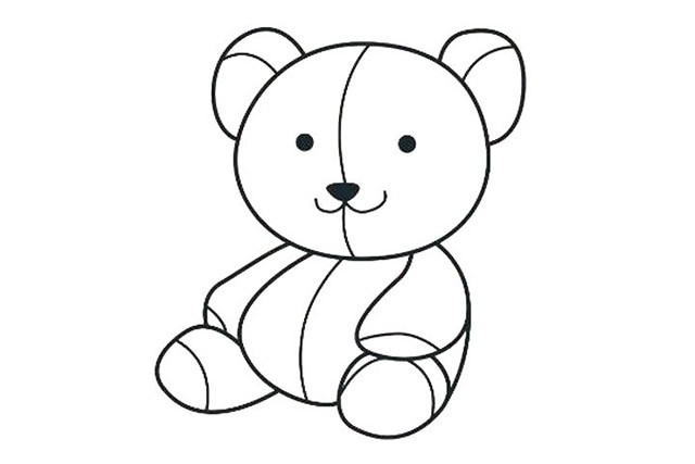 泰迪熊玩具简笔画简单的画法步骤图解教程
