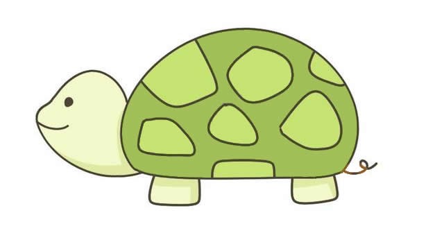 慢吞吞的小乌龟简笔画