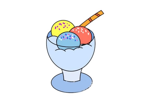 葡萄冰淇淋简笔画图片