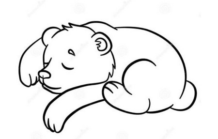 睡觉的小狗小猫小熊小猪动物简笔画图片