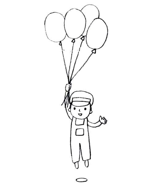 吹气球 简笔画图片