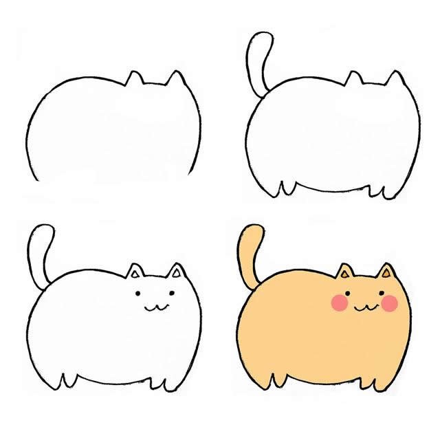 50种萌猫简笔画图片